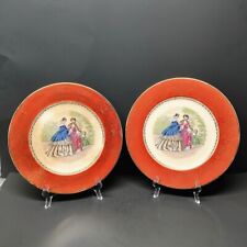 Vintage M&R USA Victorian Red Filigree Hand Painted Gold Porcelain 10.75