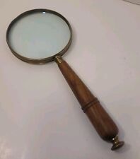 Vintage Wooden Handled Magnifying Glass 10 Inch picture