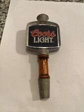 Coors Light Beer Tap Handle Wooden Bottom Vintage 7 Inch picture