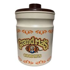 Vintage 1980's Grandma's Brand Cookies Jar/Tin with Plastic Lid 9