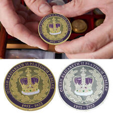 Commemorative Coin HM Queen Elizabeth II Platinum Jubilee (Purple/Silver) 2022 picture