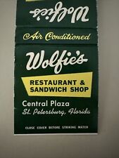 Vintage 1950s Wolfie’s Sandwich Shop Florida Matchbook Cover picture
