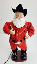 1999 Holly Jolly Rock Santa Animated Dancing Cowboy Alan Jackson In Box - Works picture