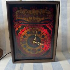 Vintage Budweiser Clock Model LC-31 Faux Stain Glass Plastic Wood Lights Up READ picture