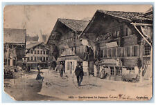 Bern Switzerland Postcard Village street in Saanen Gessenay 1908 Antique picture