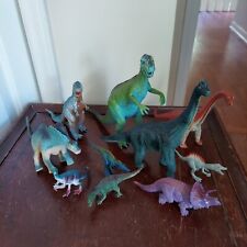 Lot Of 10 Vintage Mixed Plastic Dinosaurs Allosaurus Triceratops Amargasaurus  picture