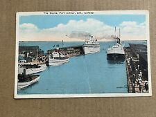 PostcardPort Arthur, Ontario Canada The Docks Pier Boats Ships c1920s Vintage PC picture