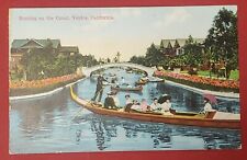 Boating on the Canal, Venice California People Boats, Houses 1900's Unposted picture