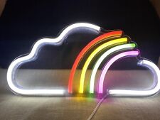 15” Wide NEON Rainbow 🌈  Cloud Wall Sign Light Lamp USB Gift LED Decor picture