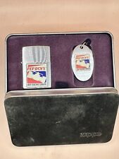 Vintage 1998 Pep Boys Indy Racing League Chrome Zippo Lighter Keychain Gift Set picture