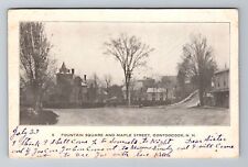 Contoocook NH-New Hampshire, Fountain Square, Maple, Vintage c1907 Postcard picture