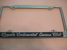 Lincoln Continental Owners Club License Plate Frame Used picture
