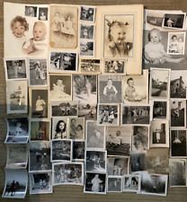 Lot~60 Vintage Black & White Photos~1910s-1960s~ Kids~Boys~Girls~Babies~1 Tinted picture