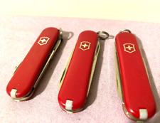 Lot of 3 Victorinox Swiss Army Classic SD Red Small Multitool Pocket Knife-Great picture