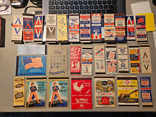 LOT OF 29 ALL DIFFERENT WORLD WAR 2 PATRIOTIC MATCHBOOK COVER EMPTY NICE GEN MAC picture