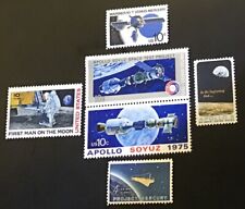 6 Old Space Stamps Apollo;Soyuz;Mercury;Mariner;Man On Moon picture