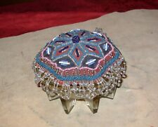 Beautiful Antique British Regimental beaded pin cushion. We mistakenly listed th picture