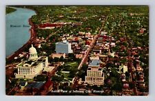 Jefferson City MO-Missouri, Aerial View Jefferson City MO River Vintage Postcard picture