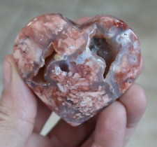 PINK AGATE HEART 2.26 INCHES/ 102 GRAMS picture