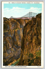 Postcard CO Canon City World's Highest Bridge WB A21 picture