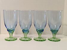 Vintage Bormioli Rocco Bahia Bi-color Glass Goblets Italy 7.5