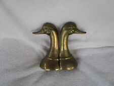 Vintage Pair Solid Brass Duck Head Library Office Book Ends 6