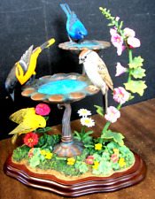Danbury Mint Bob Guge Summertime Beauties  Bird Figurine Metal Bird Bath Floral picture