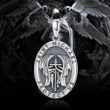 Archangel Saint St Michael Medal Pendant Necklace - Religious Protector Charm picture
