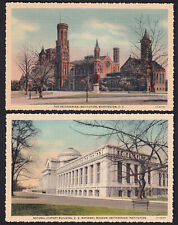 2-Washington DC-Smithsonian Institution-Natural History Bldg-Linen Postcards Lot picture