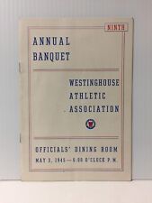 1945 Westinghouse Athletic Association Annual Banquet Menu & Program Pittsburgh picture