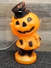 Empire Halloween Pumpkin Man w/ Top Hat Lighted Blow Mold ~ Vintage 1969 picture