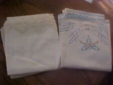 2-Diff-Vintage Pairs of Handmade PILLOWCASES EMBROIDERED SEE (4) picture