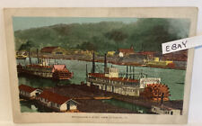 EARLY MONONGAHELA RIVER VIEW PADDLEWHEEL STEAMERS, COAL PITTSBURGH PA. POSTCARD picture