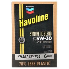 Chevron Havoline Synthetic Blend Motor Oil 5W-30, 6 Quart Smart Change Box picture