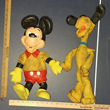 Vintage Walt Disney Mickey Mouse & Pluto Bendable Bendy Foam Dolls Toys 18