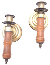 Homco Vintage Wooden Wall Mount Candle Candlestick Sconce Holder - Set of 2 picture