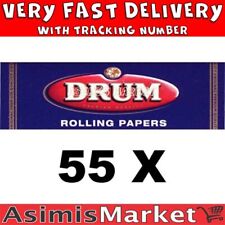 Drum Blue Rolling Papers 55 Packs x 50=2750 Sheets No Box Regular Small Size picture