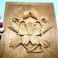 VTG Hand Carved Wood Floral Plaque Swiss Style Flower picture