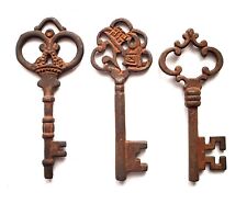 Antique Style Iron Skeleton Keys Lot of 3 picture