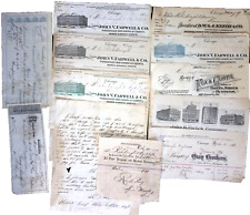 1800s Billheads Receipts Letter 12 Piece Ephemera CRAFT CONDITION JUNK JOURNAL picture
