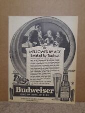 1934 Budweiser Beer Newspaper Ad Anheuser Busch St Louis Missouri Mellowed Byage picture