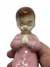 Vintage Fine Quality Praying Child Figurine Pink picture