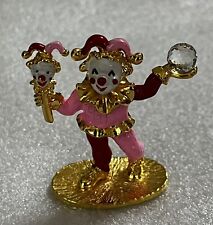 Spoontiques Vintage Pewter Jester Clown w/Swarovski Crystal & Gold Plating picture
