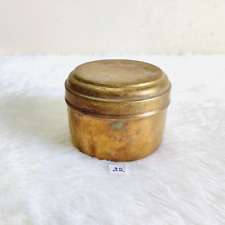 1940s Vintage Crown Brand Brass Box Round Decorative Collectible Old 22 picture
