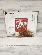 Vintage 7up Soda Pop Sign Embossed picture