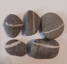 Lot of 5 Wish Stones Banded Rock  Lucky Pebbles from WA Coast Beach Tranquil picture