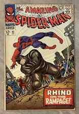 THE AMAZING SPIDER-MAN #43 DEC 1966*KEY* FIRST FULL MARY JANE THE RHINO G/VG picture