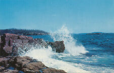 Surf along the Maine Coast - chrome era Postcard posted Pemaquid Beach 1962 picture