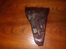 Swedish brown leather Lahti holster military tre kronor marked picture