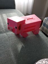 Minecraft Decorative Pig Pink Resin Coin Piggy Bank picture